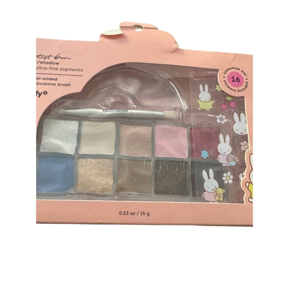 Dearcloud x Miffy Eyeshadow Palette 10 Shadows plus brush and Sticker Set